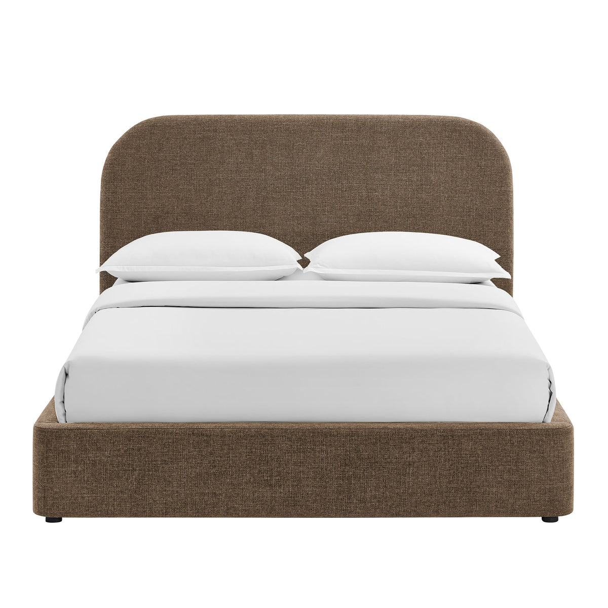 Keynote Full Fabric Upholstered Storage Platform Bed Frame - Mocha