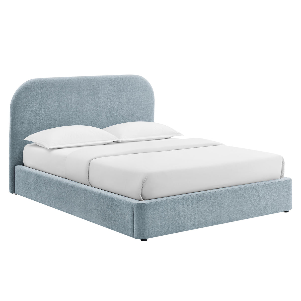 Keynote Full Fabric Upholstered Storage Platform Bed Frame - Sky