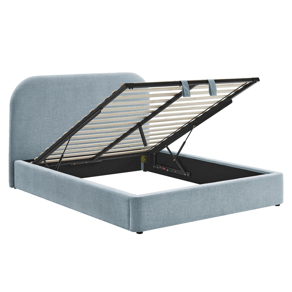 Keynote Full Fabric Upholstered Storage Platform Bed Frame - Sky