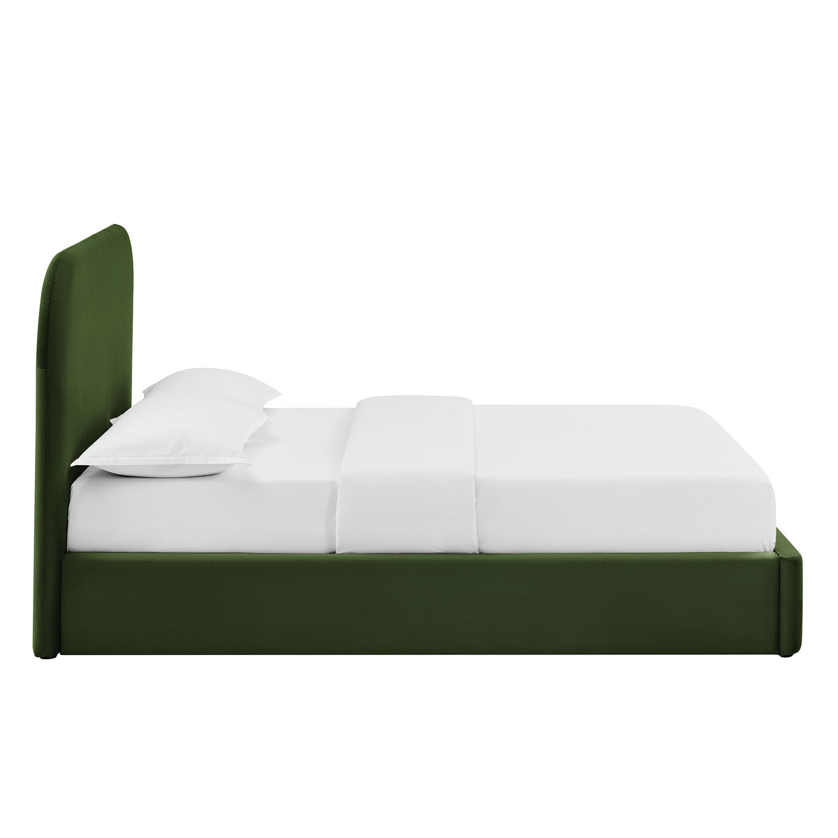 Keynote Queen Performance Velvet Storage Platform Bed Frame - Moss Green