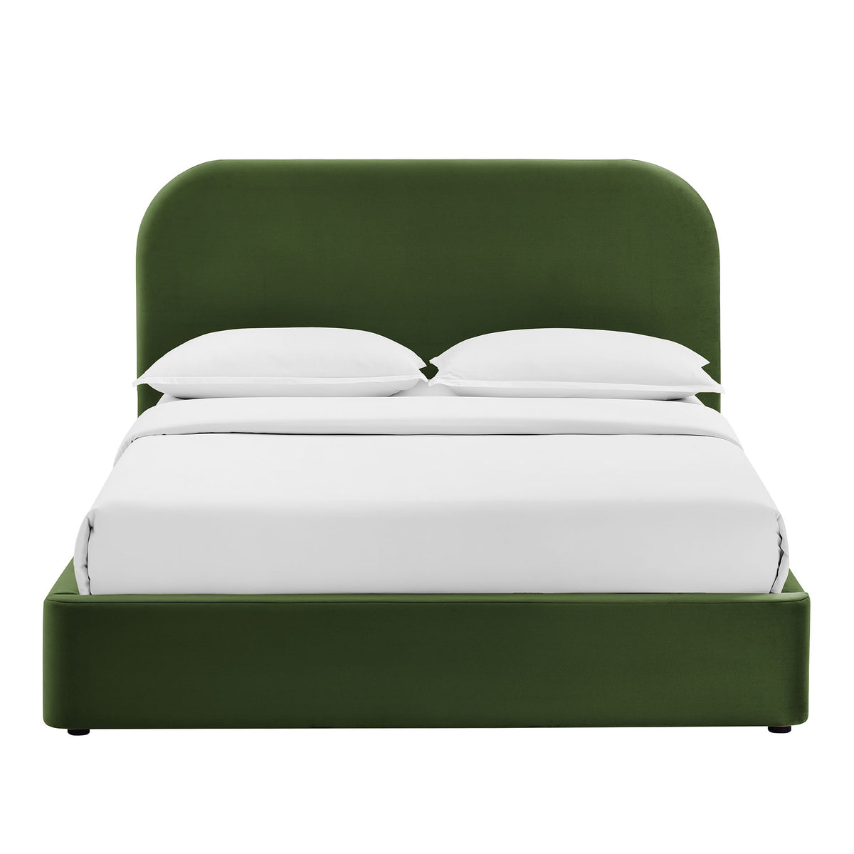 Keynote Queen Performance Velvet Storage Platform Bed Frame - Moss Green