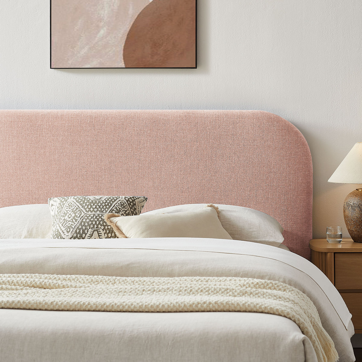 Keynote Queen Fabric Upholstered Storage Platform Bed Frame - Blush
