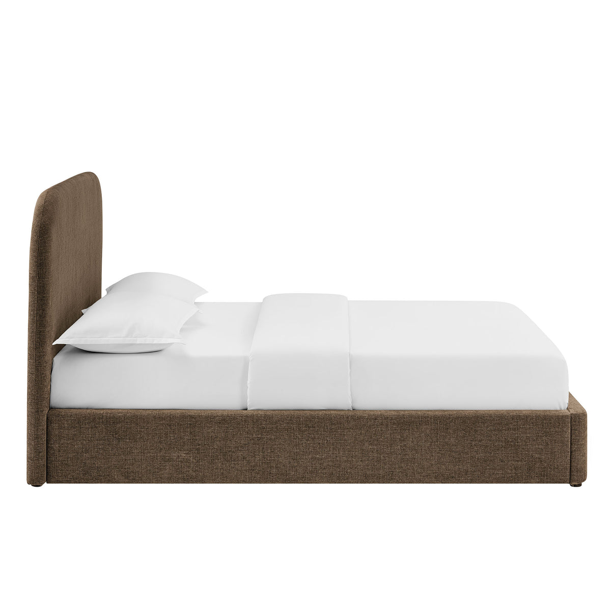 Keynote Queen Fabric Upholstered Storage Platform Bed Frame - Mocha