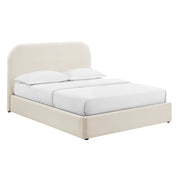 Keynote King Performance Velvet Storage Platform Bed Frame - Alabaster