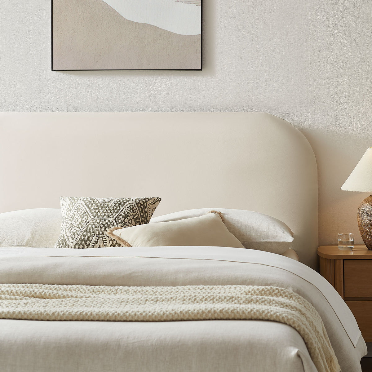 Keynote King Performance Velvet Storage Platform Bed Frame - Alabaster