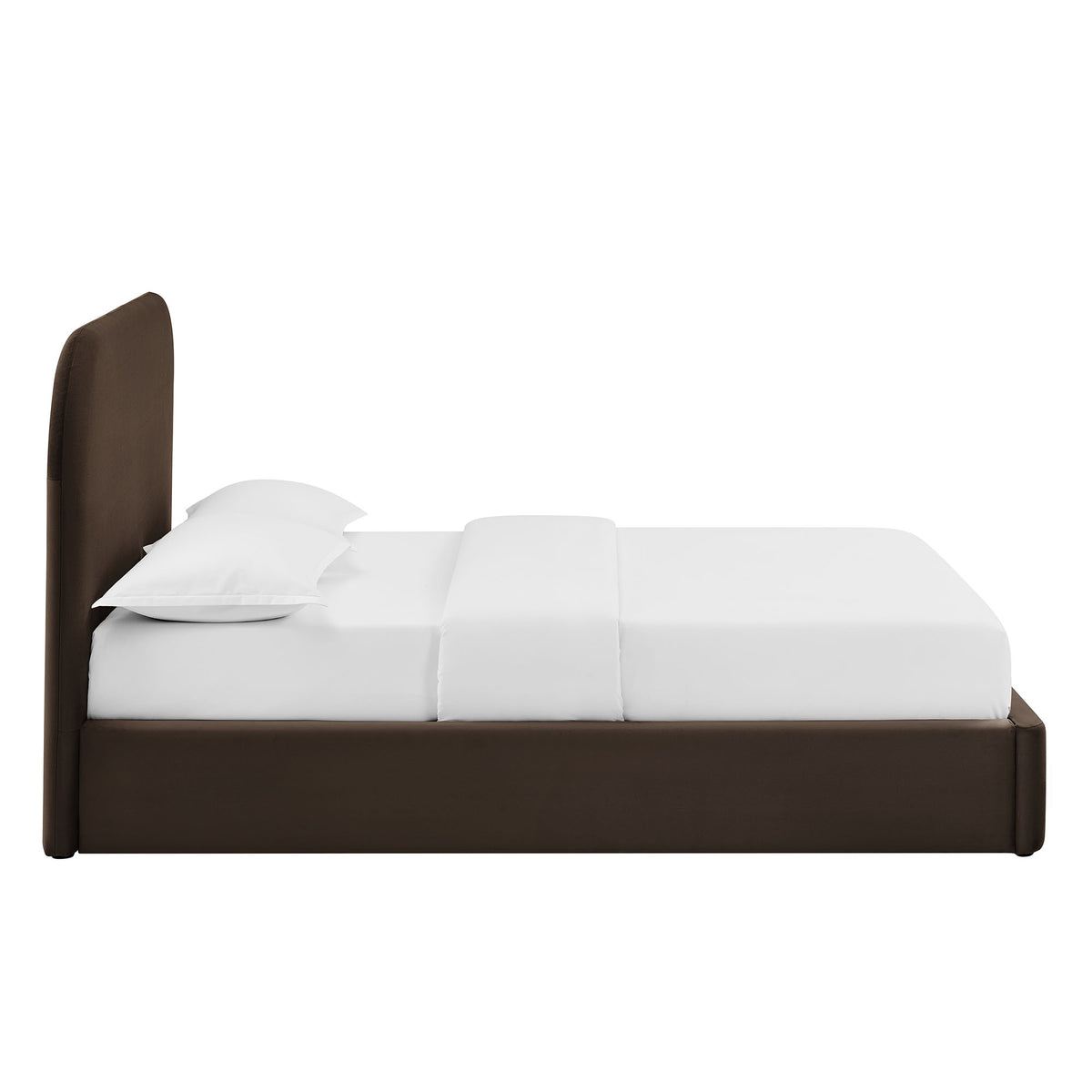 Keynote King Performance Velvet Storage Platform Bed Frame - Chocolate Brown