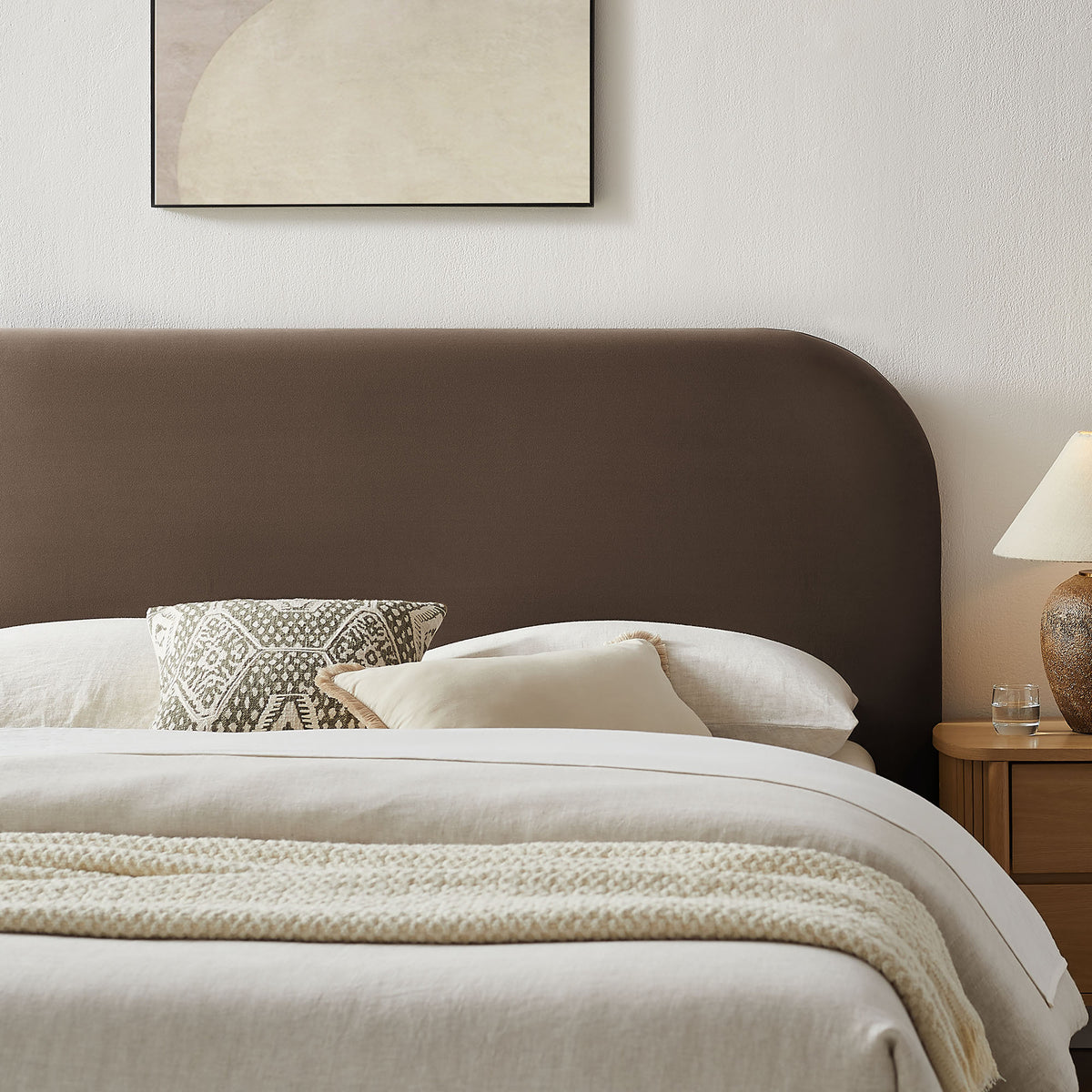 Keynote King Performance Velvet Storage Platform Bed Frame - Chocolate Brown