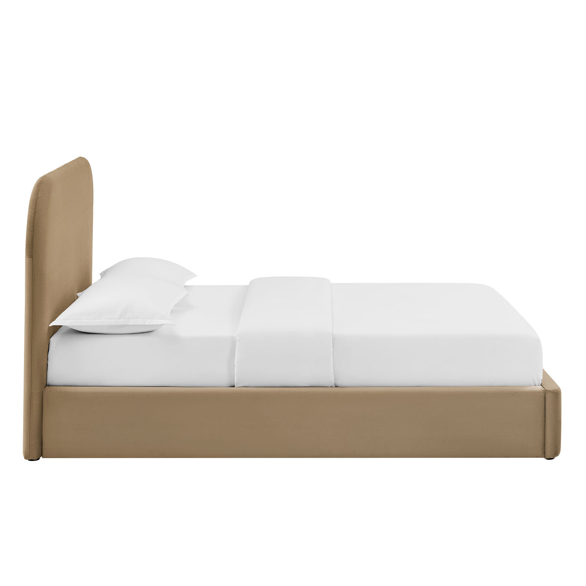 Keynote King Performance Velvet Storage Platform Bed Frame - Taupe