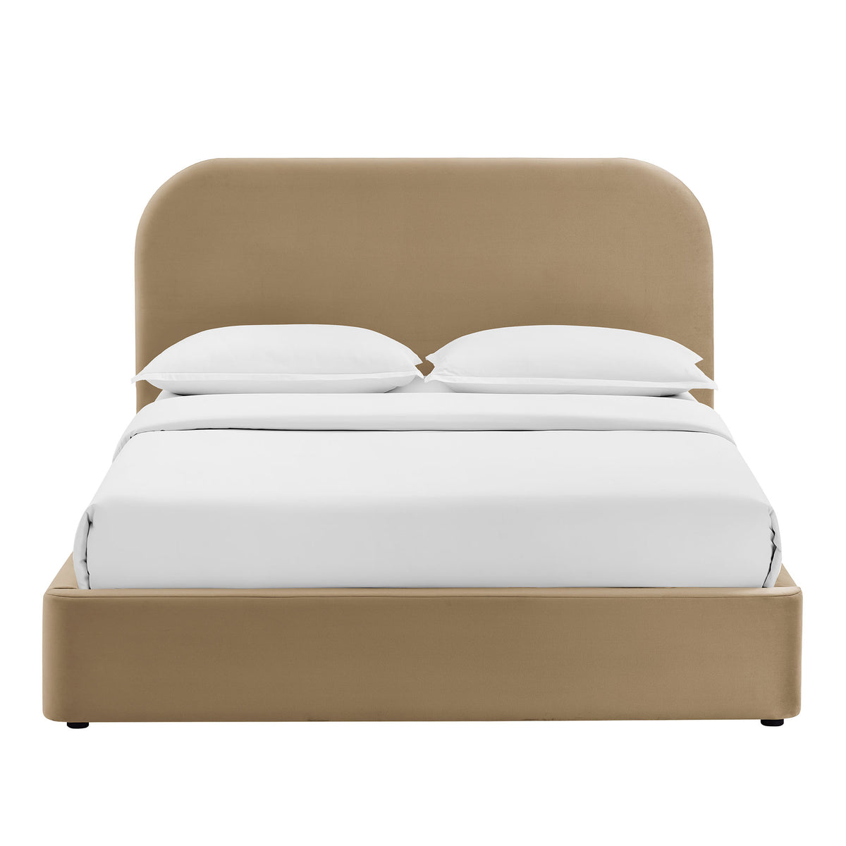 Keynote King Performance Velvet Storage Platform Bed Frame - Taupe