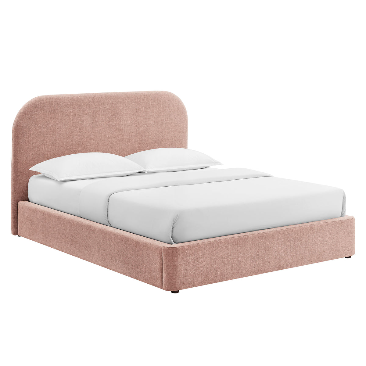 Keynote King Fabric Upholstered Storage Platform Bed Frame - Blush