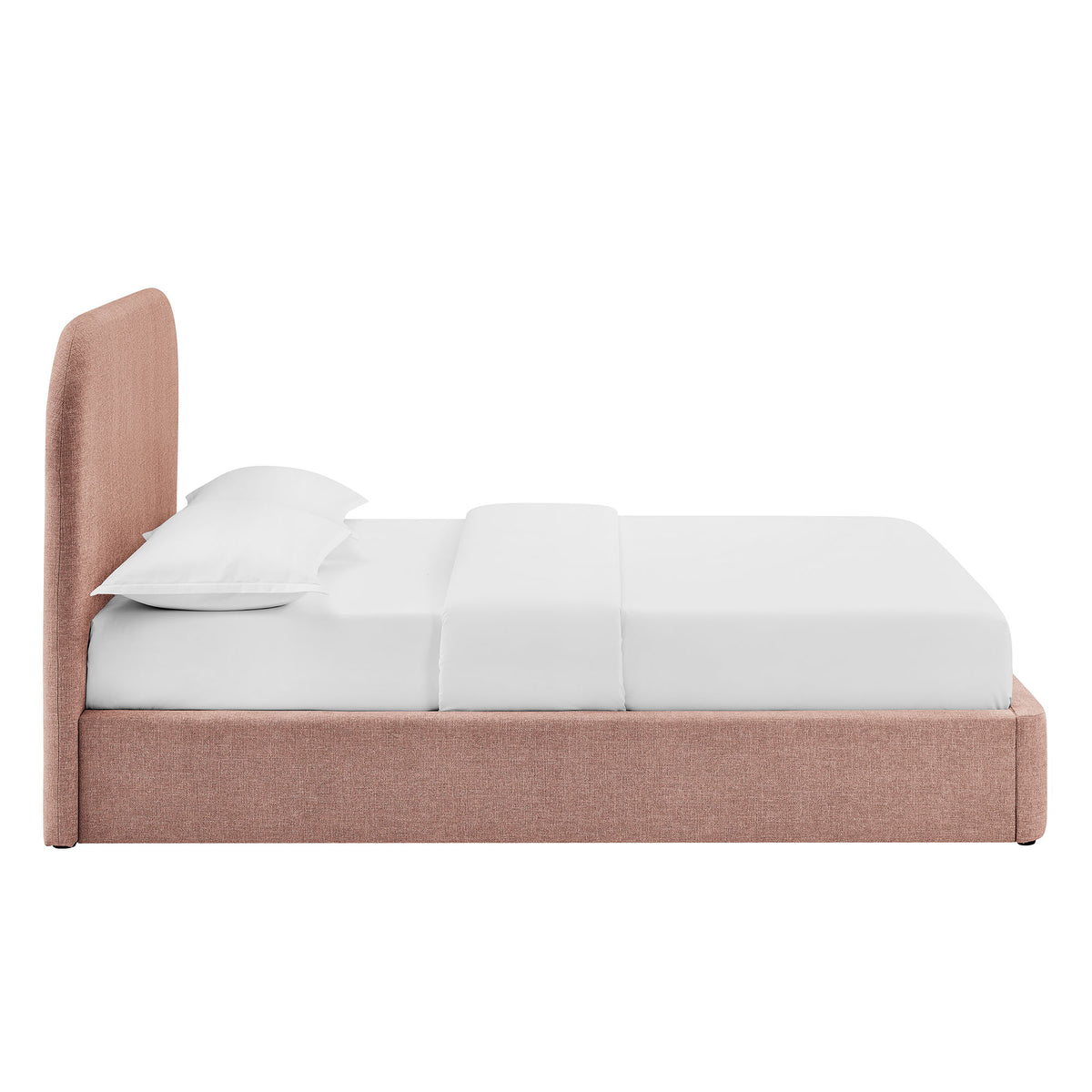 Keynote King Fabric Upholstered Storage Platform Bed Frame - Blush