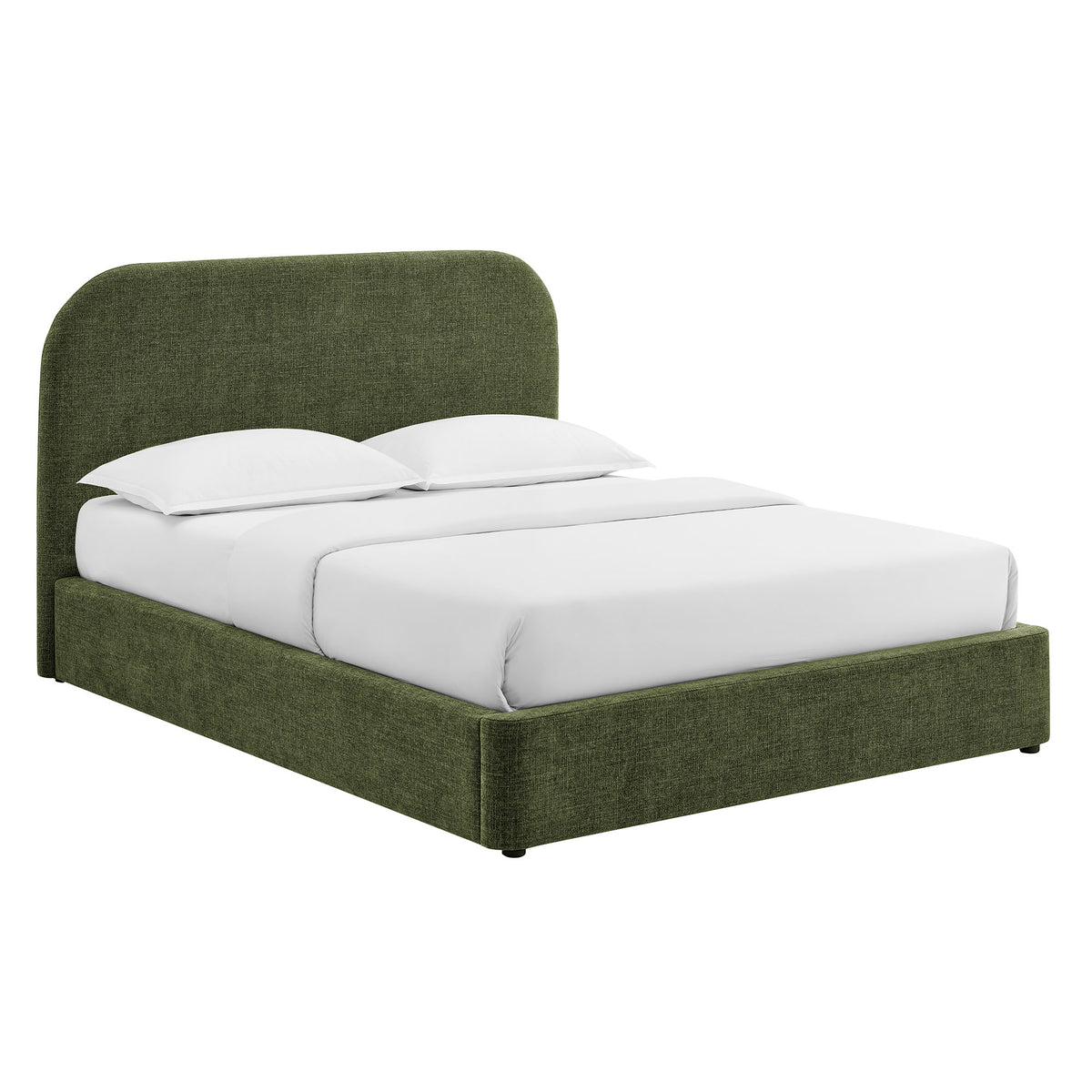 Keynote King Fabric Upholstered Storage Platform Bed Frame - Foliage