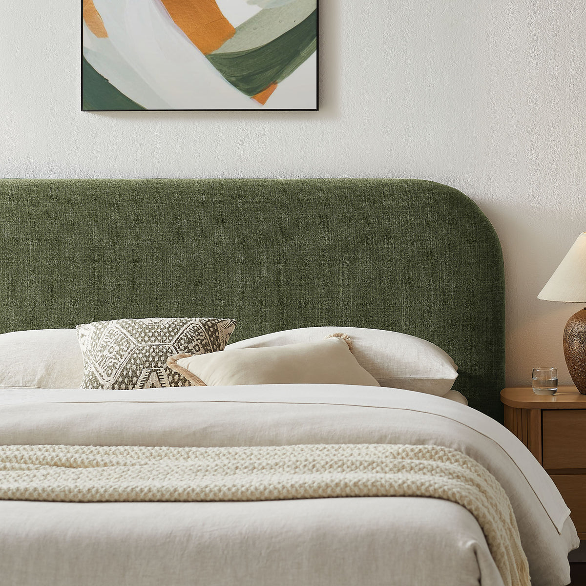 Keynote King Fabric Upholstered Storage Platform Bed Frame - Foliage