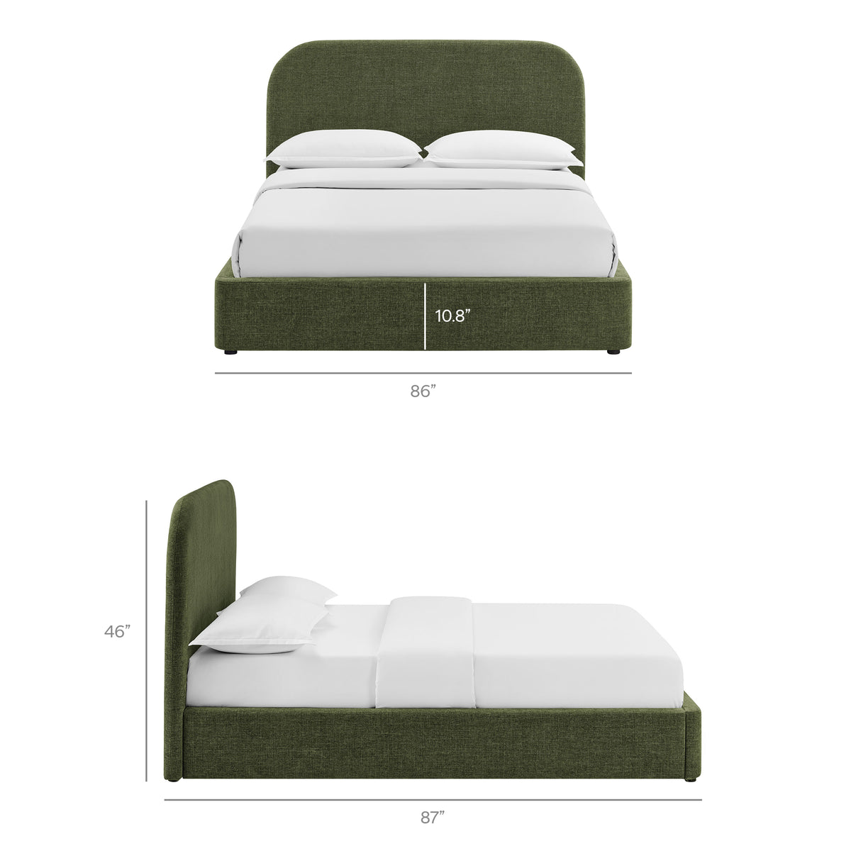 Keynote King Fabric Upholstered Storage Platform Bed Frame - Foliage