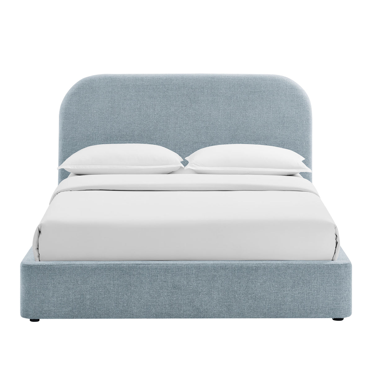Keynote King Fabric Upholstered Storage Platform Bed Frame - Sky