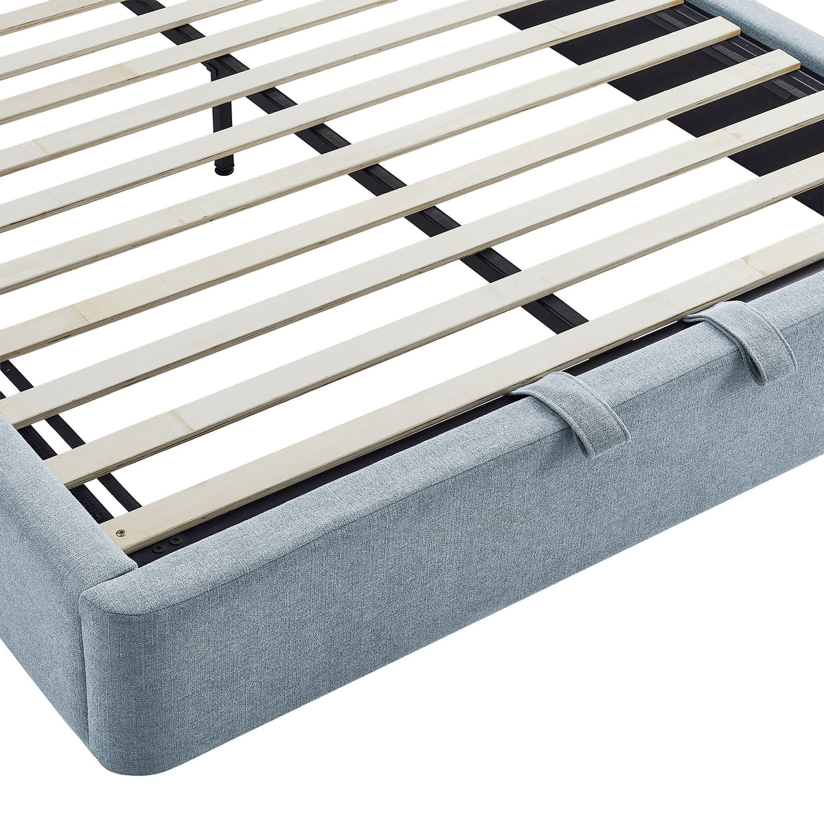 Keynote King Fabric Upholstered Storage Platform Bed Frame - Sky