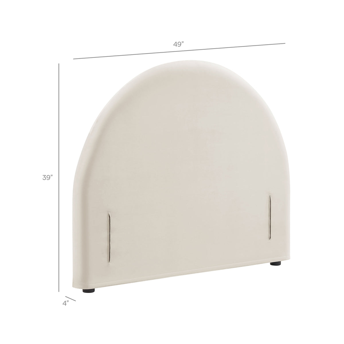 Resort Twin Size Stain-Resistant Performance Velvet Arched Headboard - Alabaster