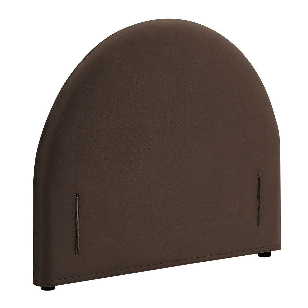 Resort Twin Size Stain-Resistant Performance Velvet Arched Headboard - Chocolate Brown