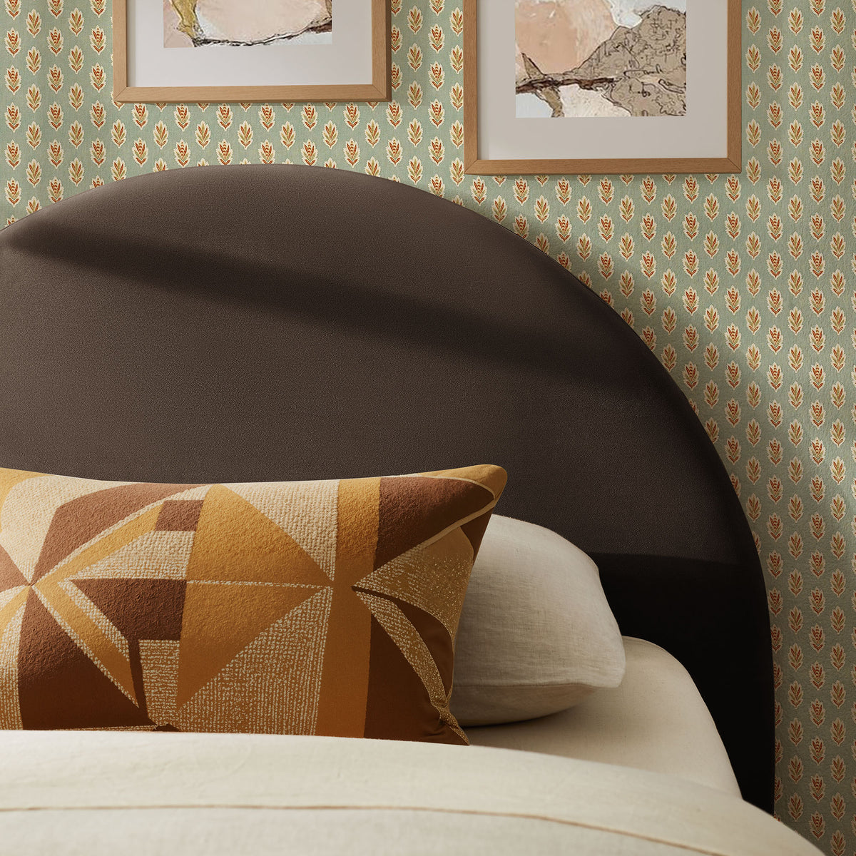 Resort Twin Size Stain-Resistant Performance Velvet Arched Headboard - Chocolate Brown