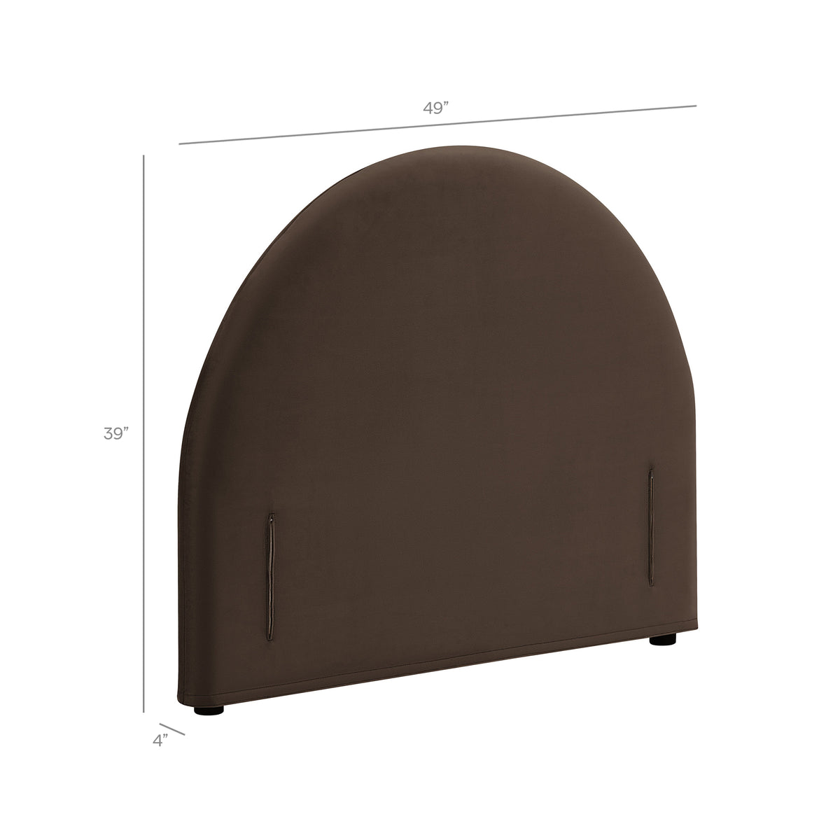 Resort Twin Size Stain-Resistant Performance Velvet Arched Headboard - Chocolate Brown