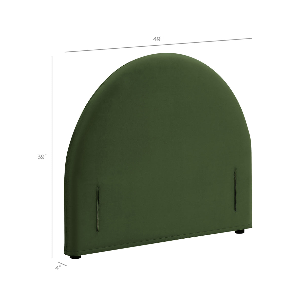 Resort Twin Size Stain-Resistant Performance Velvet Arched Headboard - Moss Green