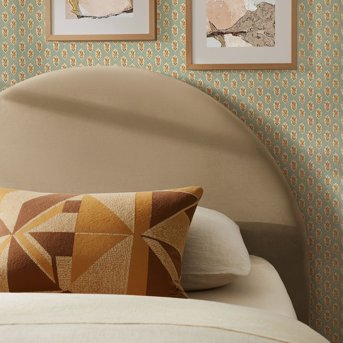 Resort Twin Size Stain-Resistant Performance Velvet Arched Headboard - Taupe