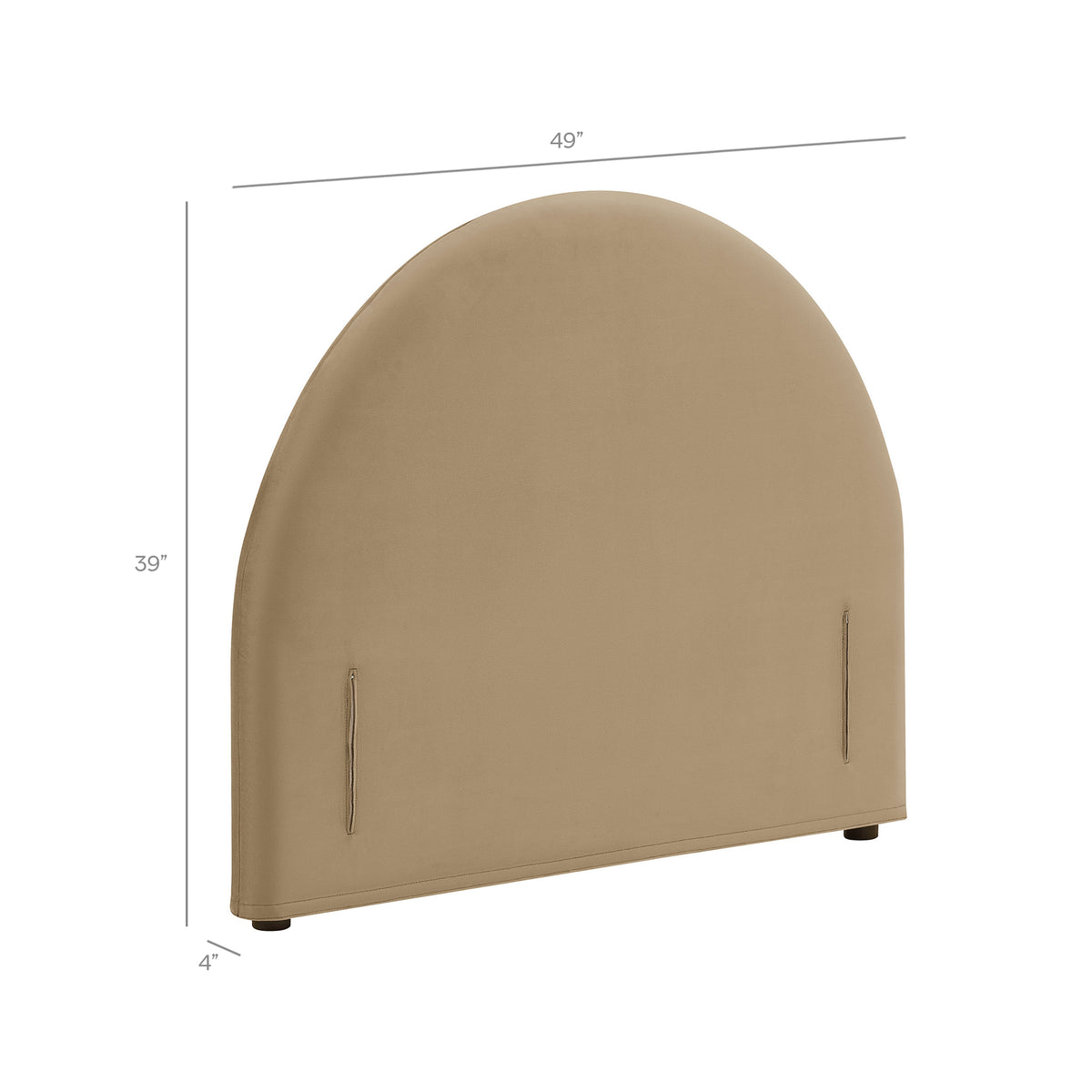 Resort Twin Size Stain-Resistant Performance Velvet Arched Headboard - Taupe