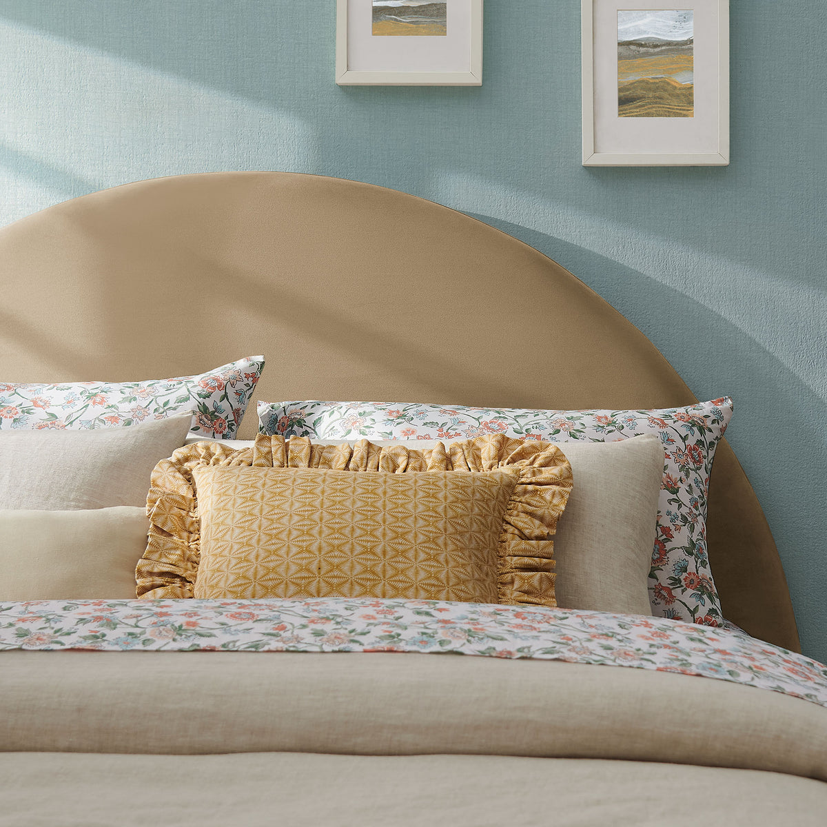Resort Full Size Stain-Resistant Performance Velvet Arched Headboard - Taupe