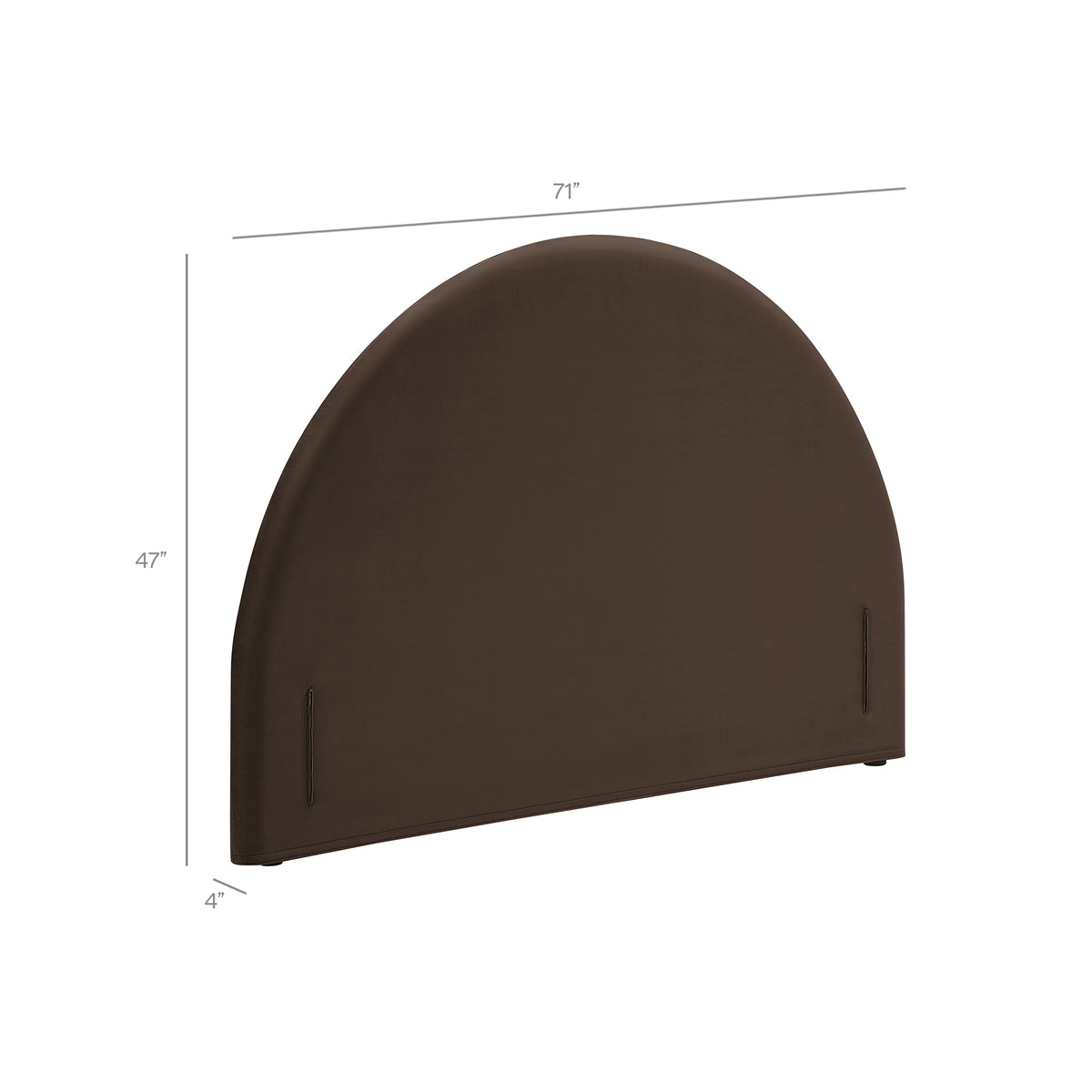 Resort Queen Size Stain-Resistant Performance Velvet Arched Headboard - Chocolate Brown