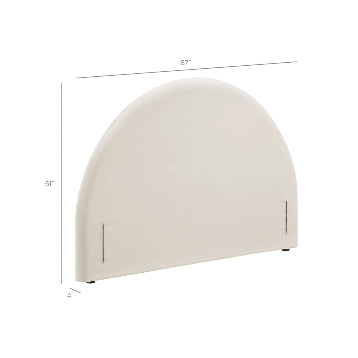 Resort King Size Stain-Resistant Performance Velvet Arched Headboard - Alabaster