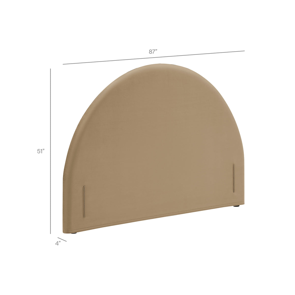 Resort King Size Stain-Resistant Performance Velvet Arched Headboard - Taupe