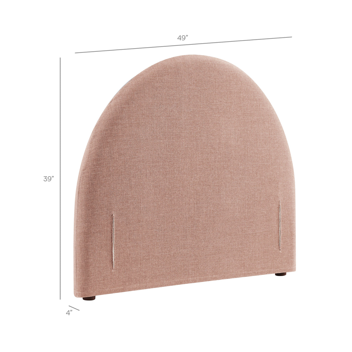 Resort Twin Size Upholstered Fabric Arched Headboard - Blush