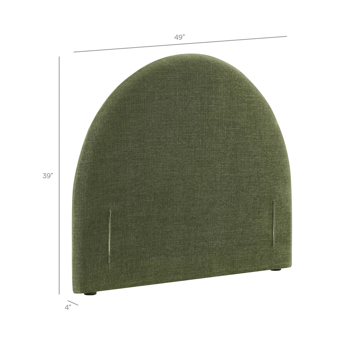 Resort Twin Size Upholstered Fabric Arched Headboard - Foliage