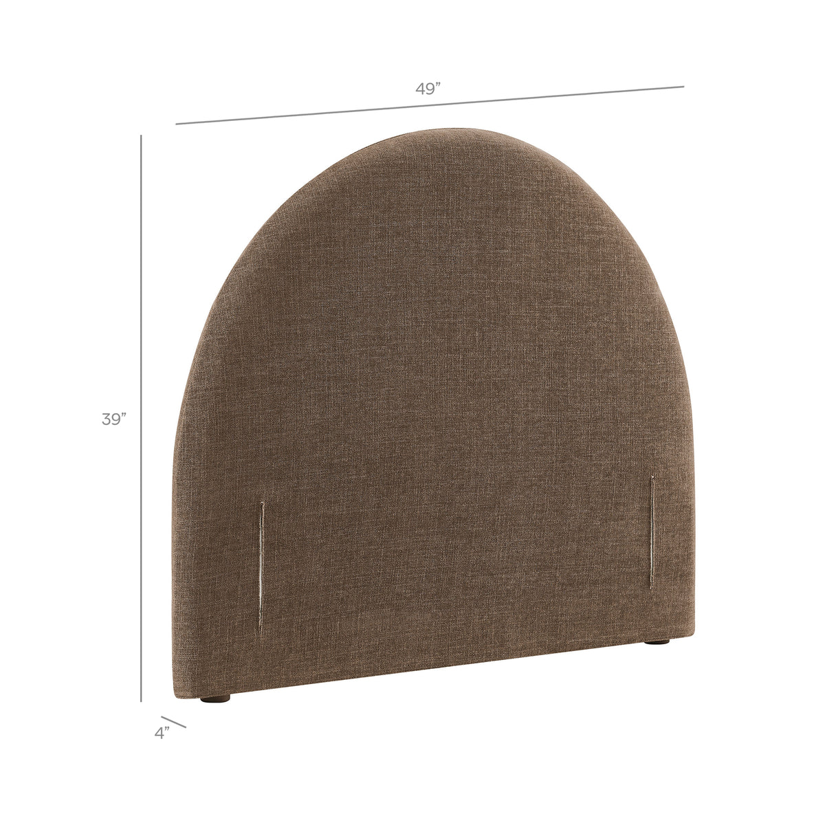 Resort Twin Size Upholstered Fabric Arched Headboard - Mocha
