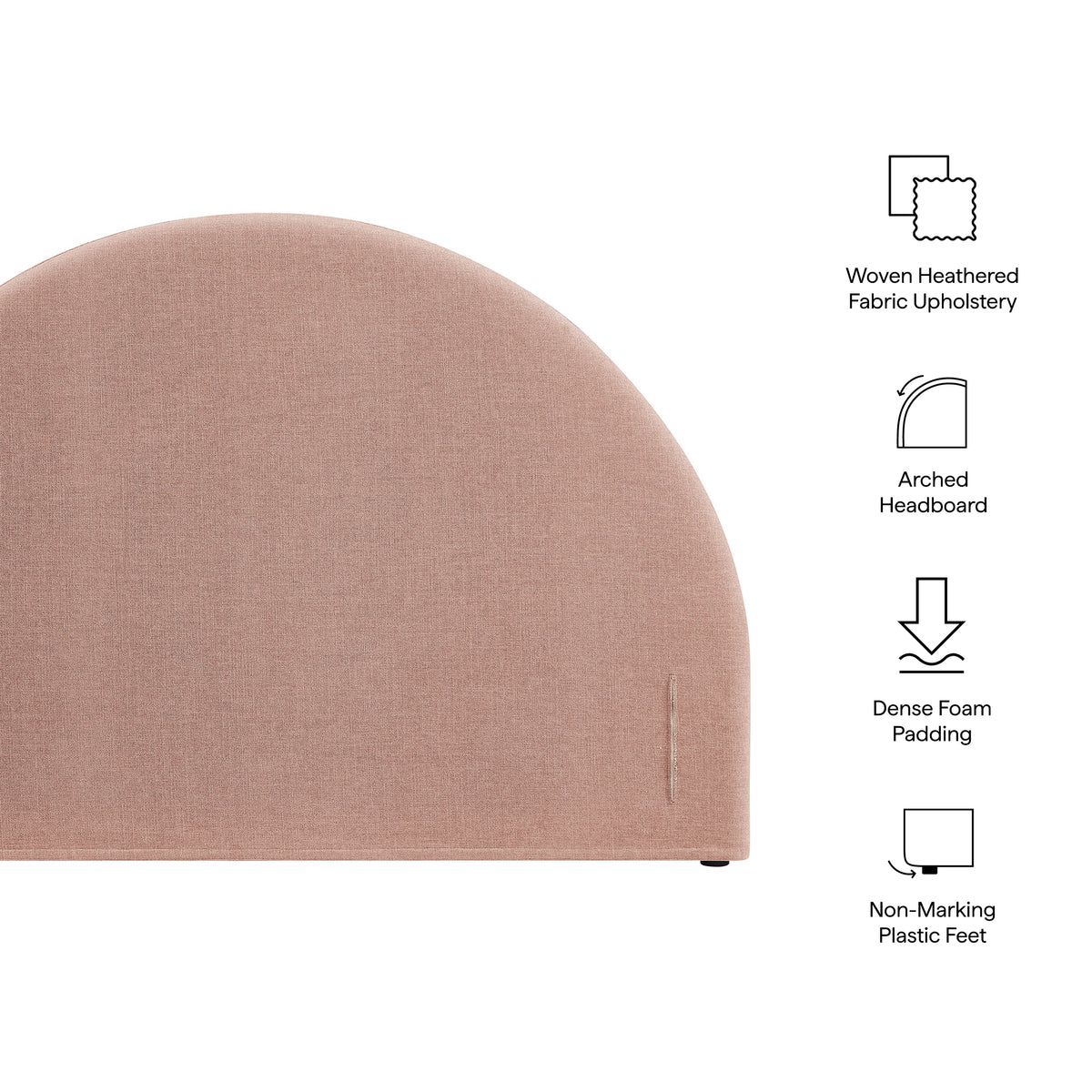 Resort Full Size Upholstered Fabric Arched Headboard - Blush