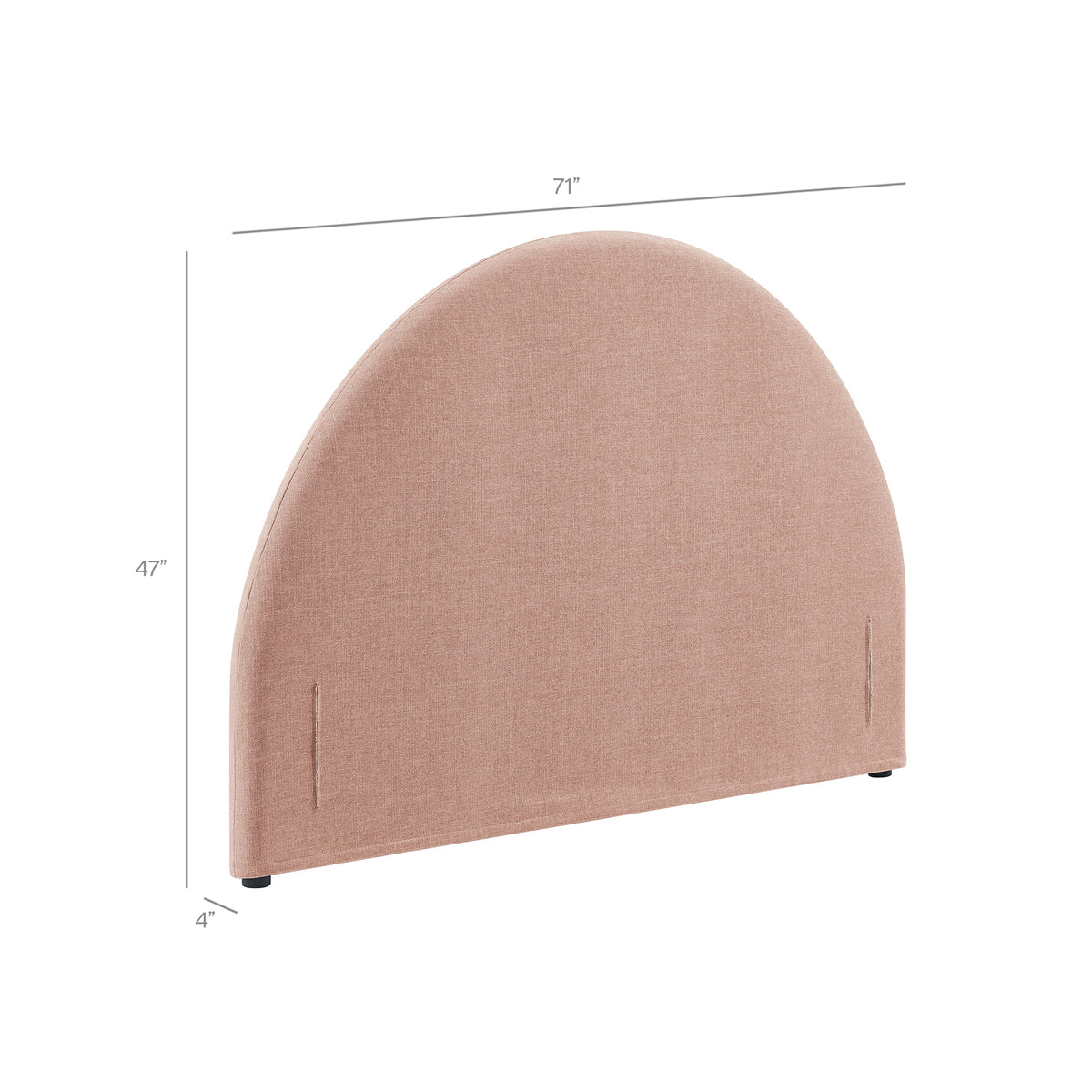 Resort Queen Size Upholstered Fabric Arched Headboard - Blush