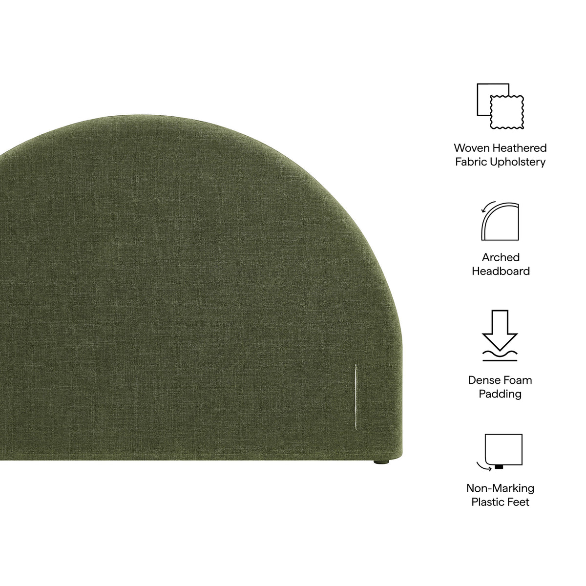 Resort King Size Upholstered Fabric Arched Headboard - Foliage