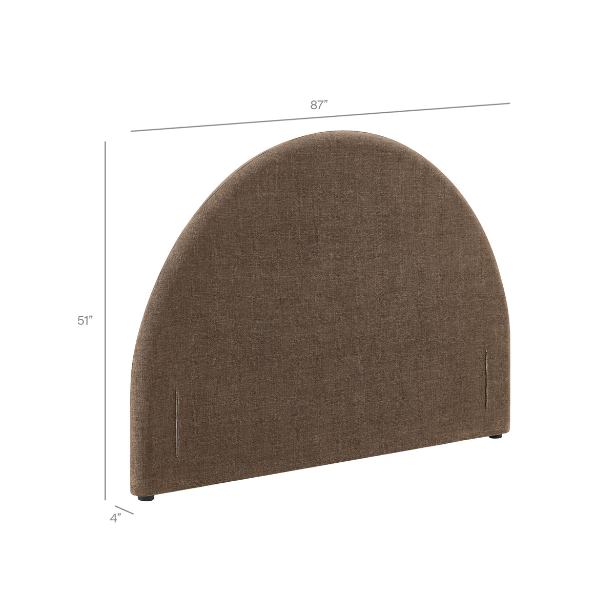 Resort King Size Upholstered Fabric Arched Headboard - Mocha