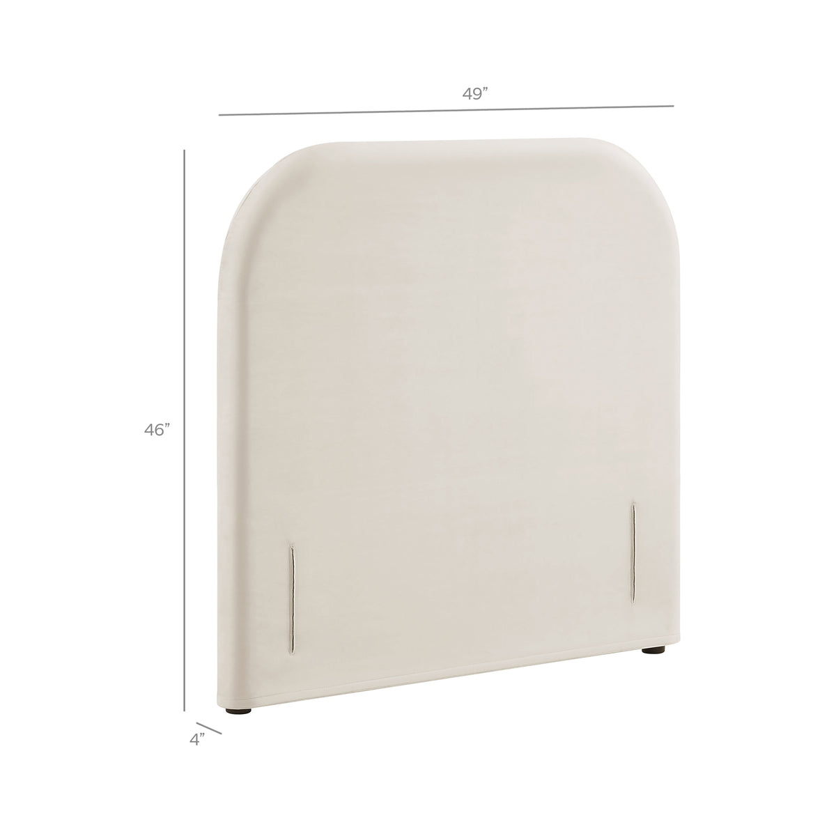 Keynote Twin Stain-Resistant Performance Velvet Headboard - Alabaster