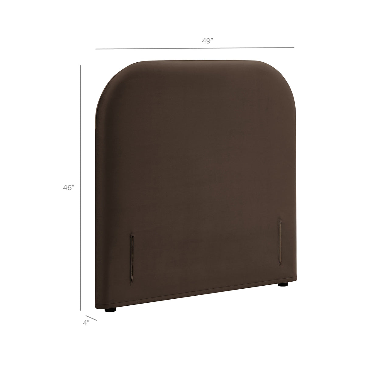 Keynote Twin Stain-Resistant Performance Velvet Headboard - Chocolate Brown