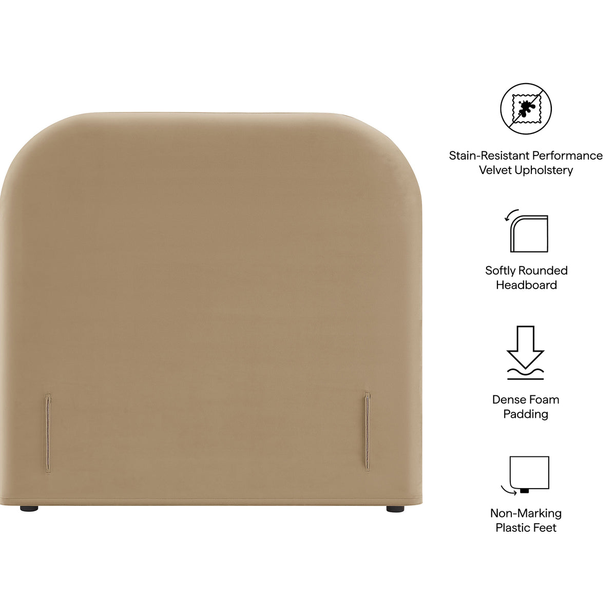Keynote Twin Stain-Resistant Performance Velvet Headboard - Taupe