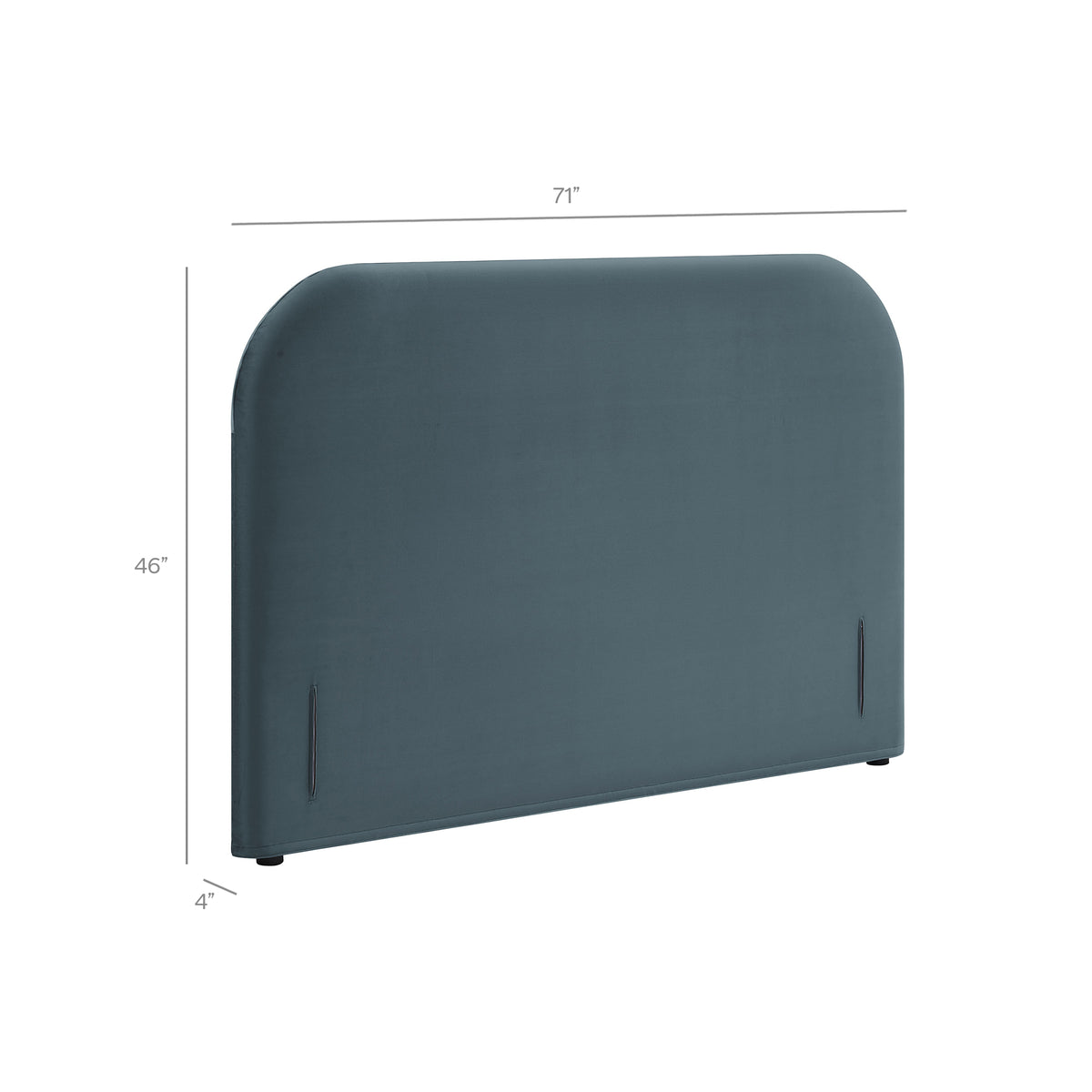 Keynote Queen Size Stain-Resistant Performance Velvet Headboard - Cadet Blue
