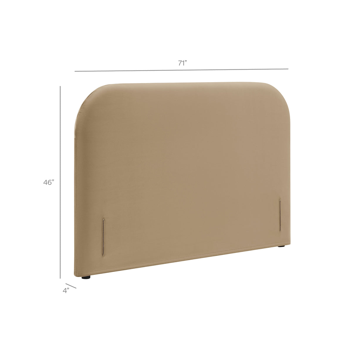 Keynote Queen Size Stain-Resistant Performance Velvet Headboard - Taupe