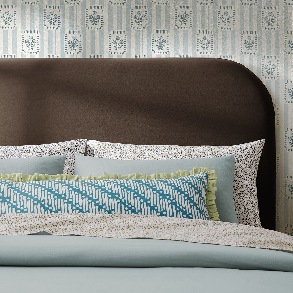 Keynote King Size Stain-Resistant Performance Velvet Headboard - Chocolate Brown