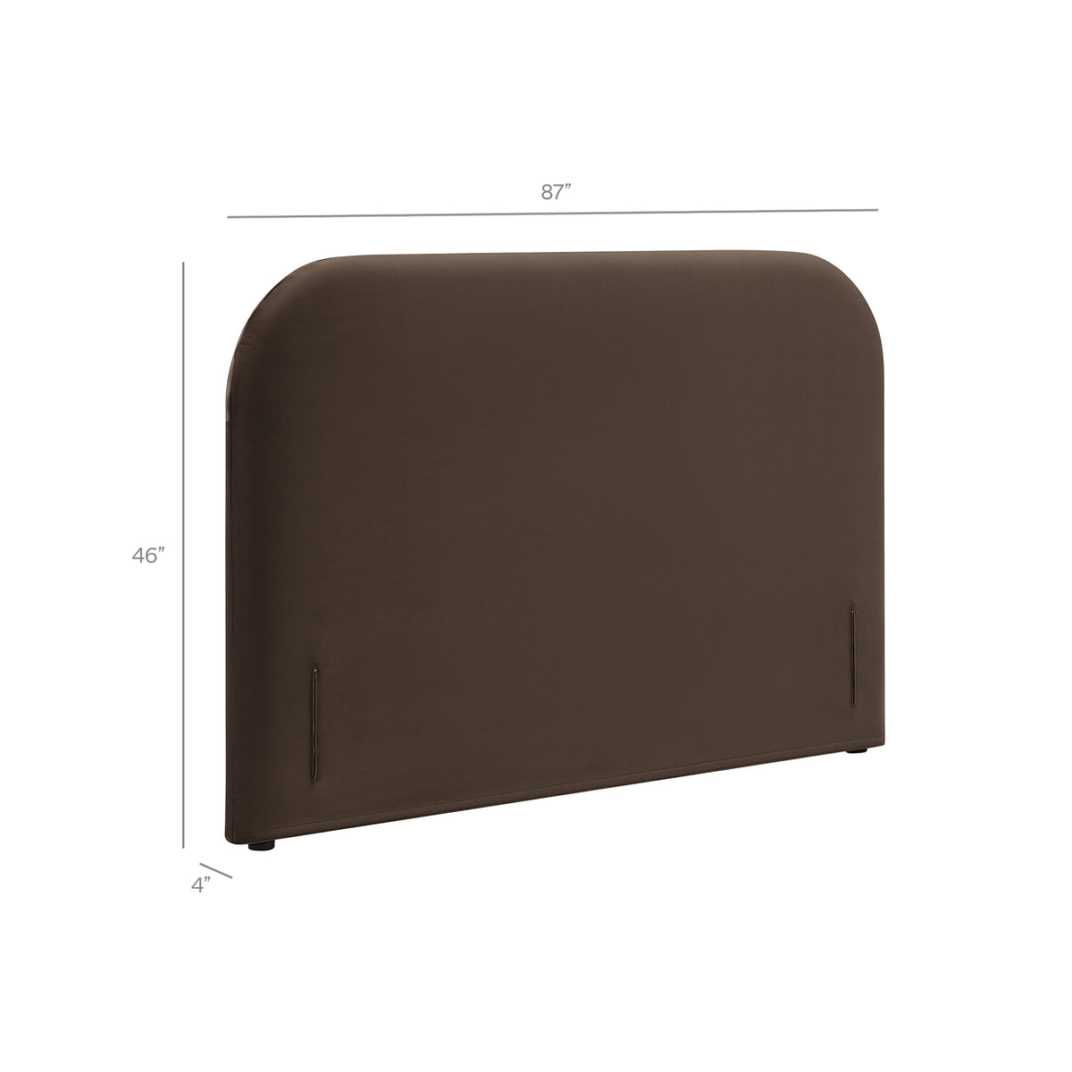 Keynote King Size Stain-Resistant Performance Velvet Headboard - Chocolate Brown