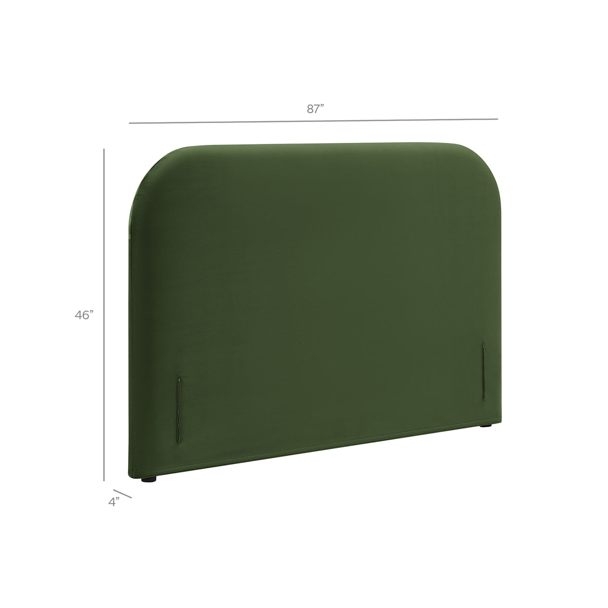 Keynote King Size Stain-Resistant Performance Velvet Headboard - Moss Green