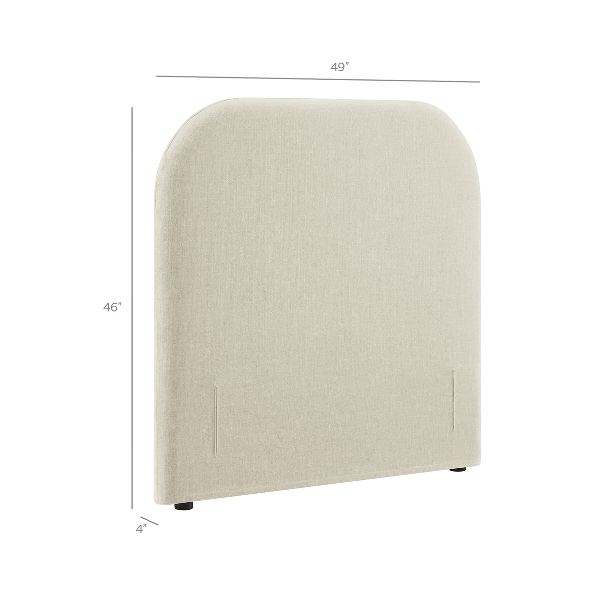 Keynote Twin Size Upholstered Fabric Headboard - Ecru