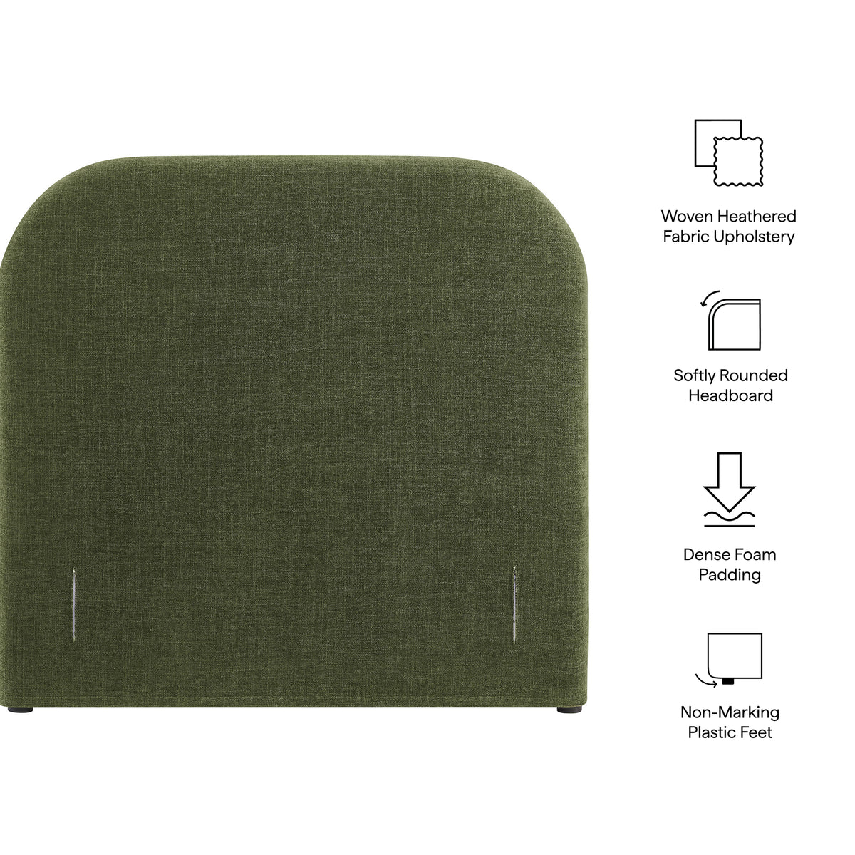 Keynote Twin Size Upholstered Fabric Headboard - Foliage