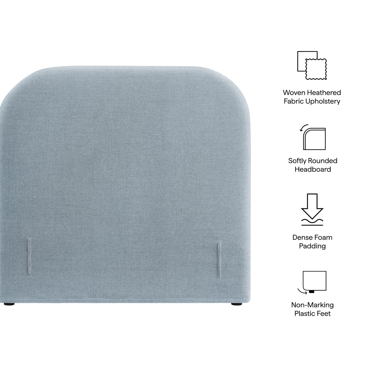 Keynote Twin Size Upholstered Fabric Headboard - Sky