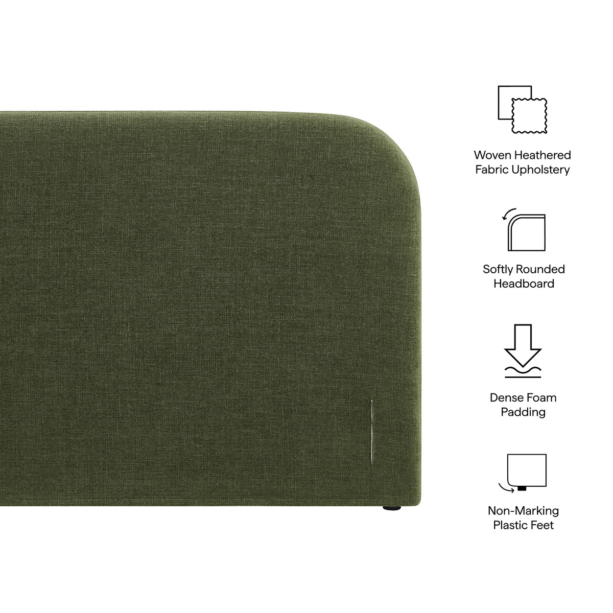 Keynote Full Size Upholstered Fabric Headboard - Foliage